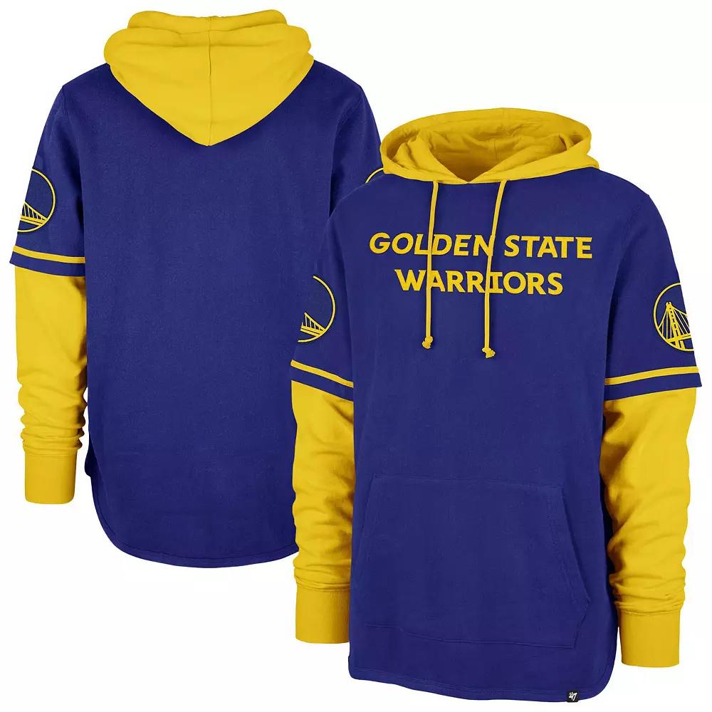 Men's '47 Royal Golden State Warriors Trifecta Shortstop Pullover Hoodie, Size: XL, Blue Product Image