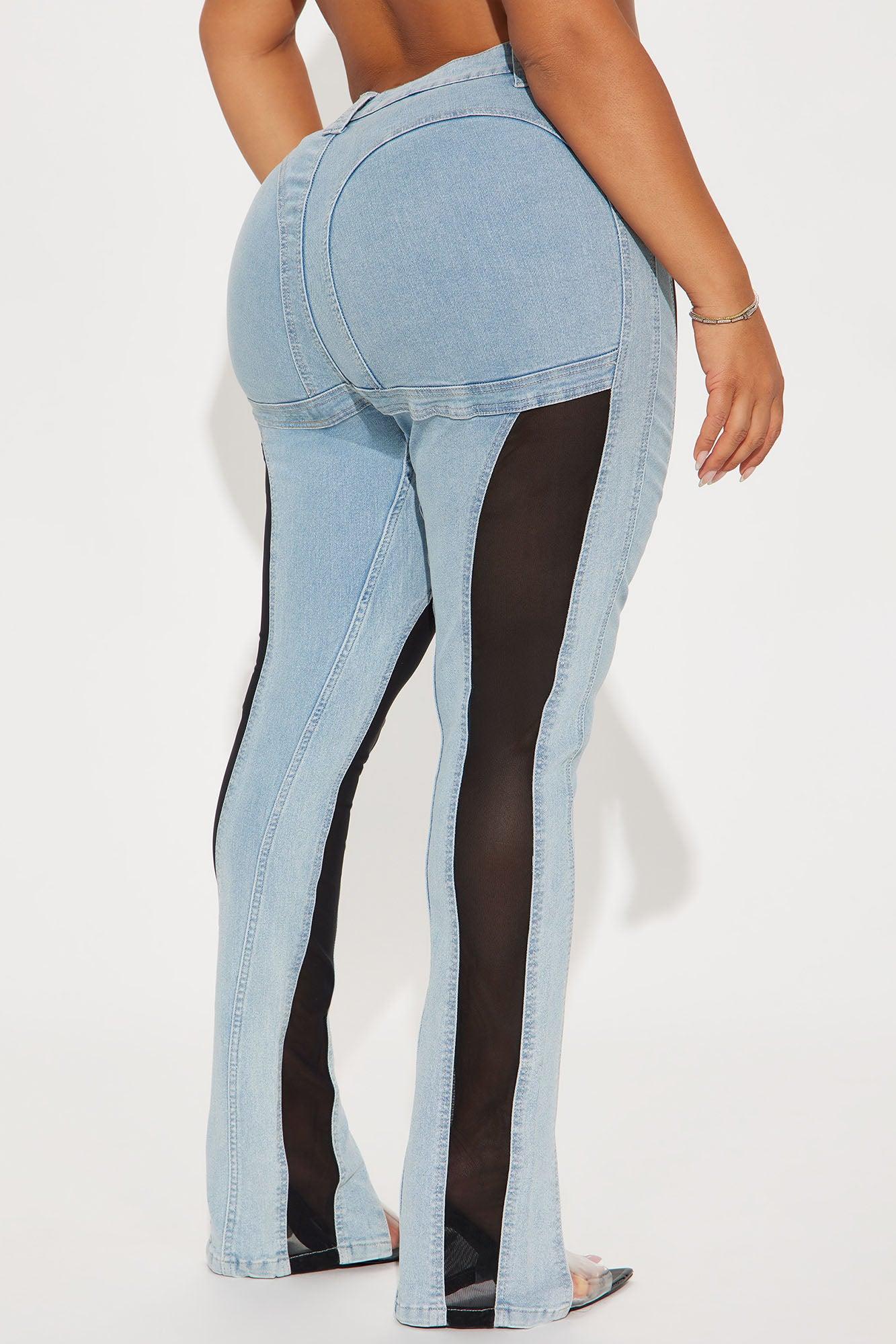 Switching Gears Stretch Split Hem Bootcut Jeans - Light Wash Product Image