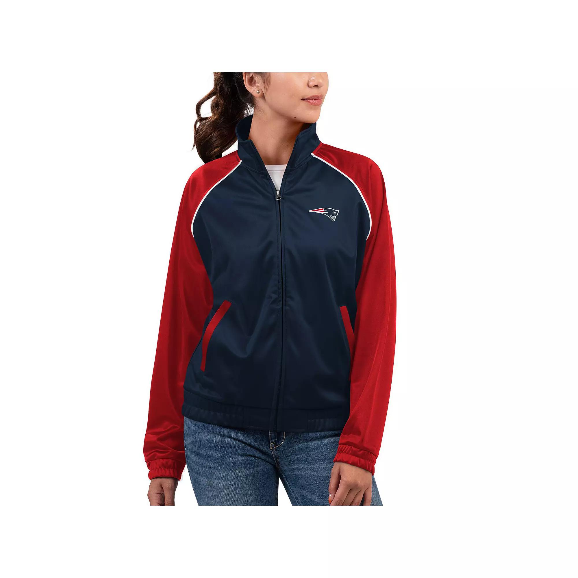 Women's G-III 4Her by Carl Banks Navy New England Patriots Showup Fashion Dolman Full-Zip Track Jacket, Size: XL, Blue Product Image