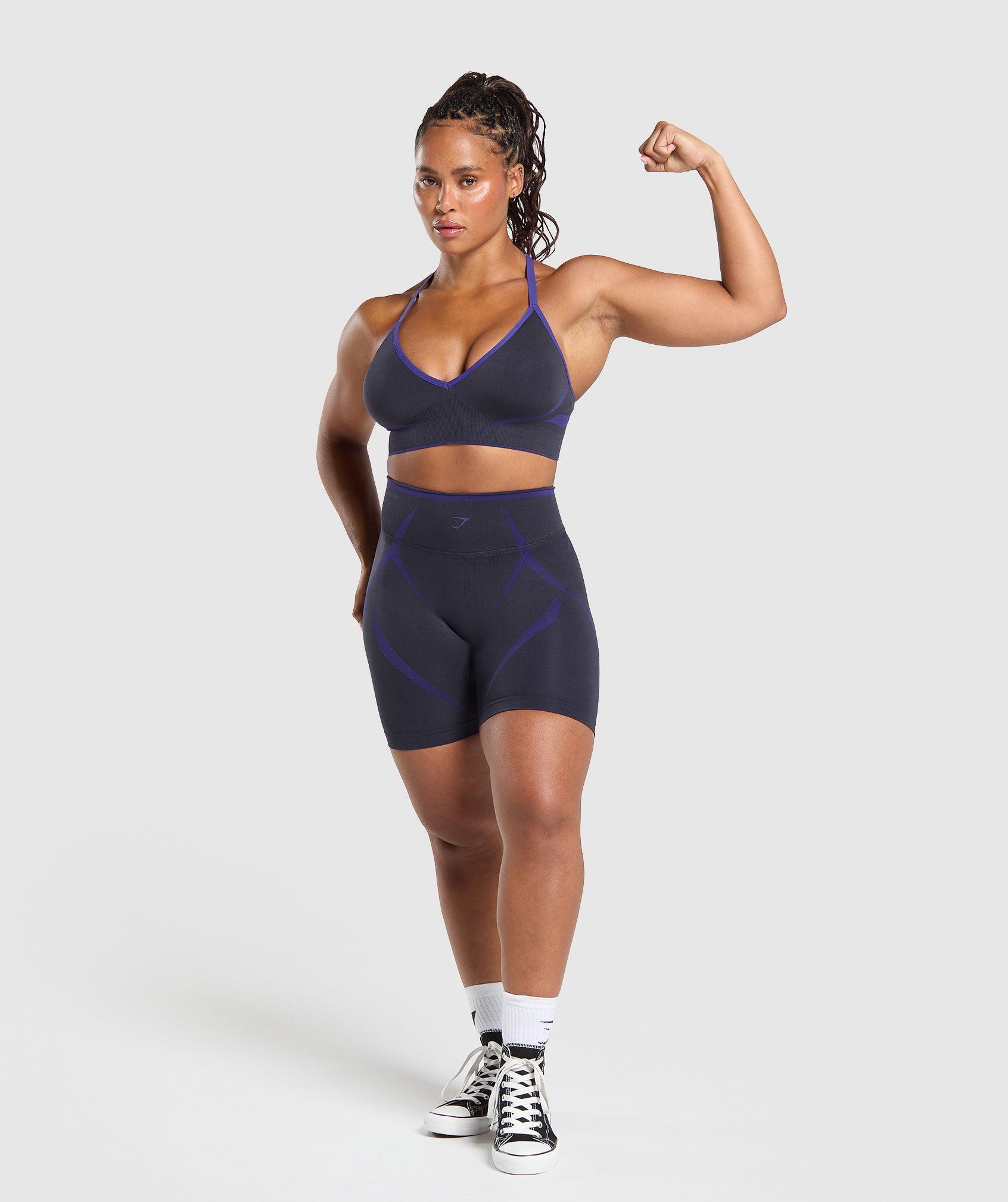 Gymshark Apex Lift  Seamless Sports Bra - Heavy Blue/Cobalt Purple Female Product Image