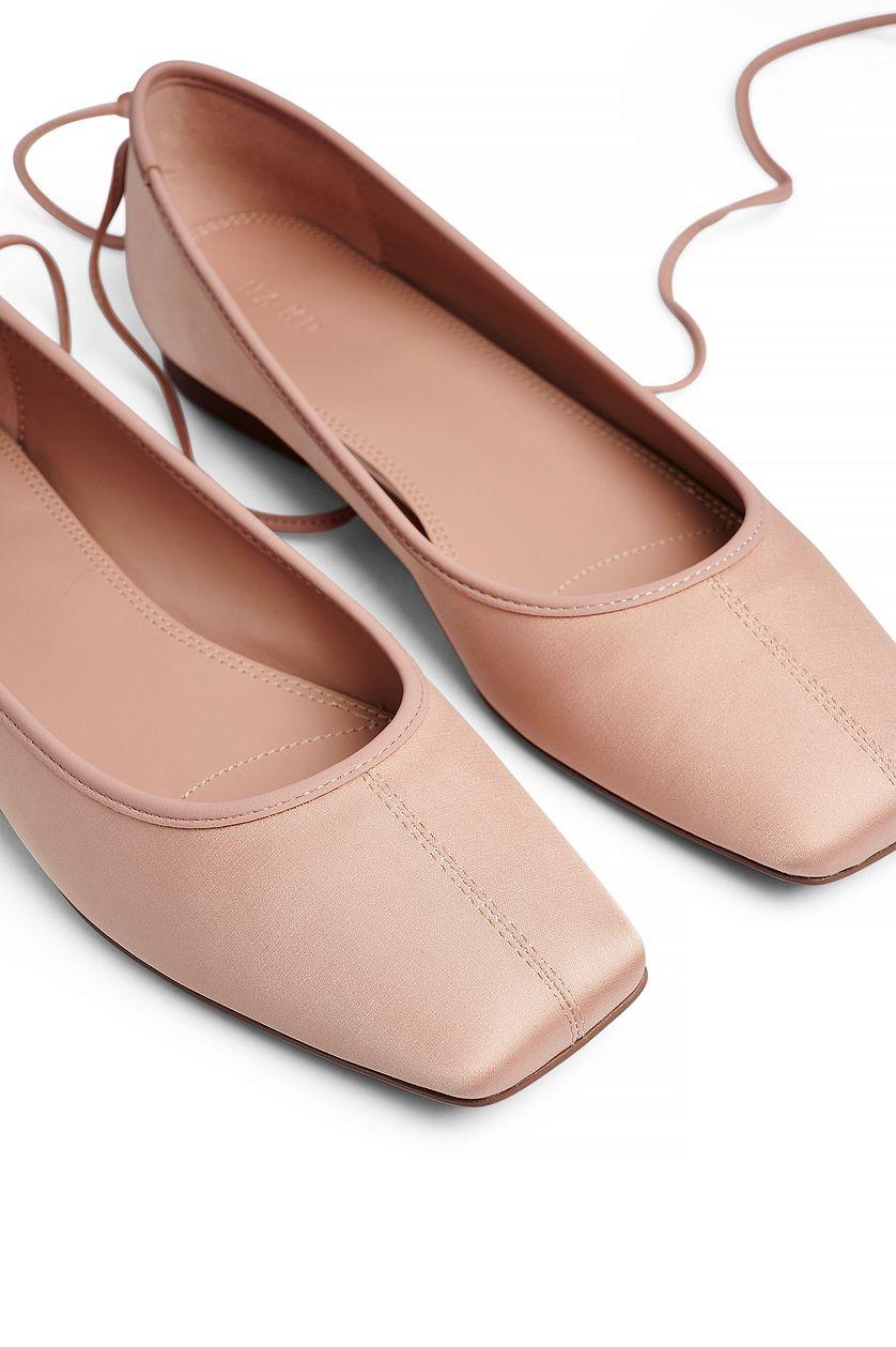 Squared Toe Strap Detail Ballerina Product Image