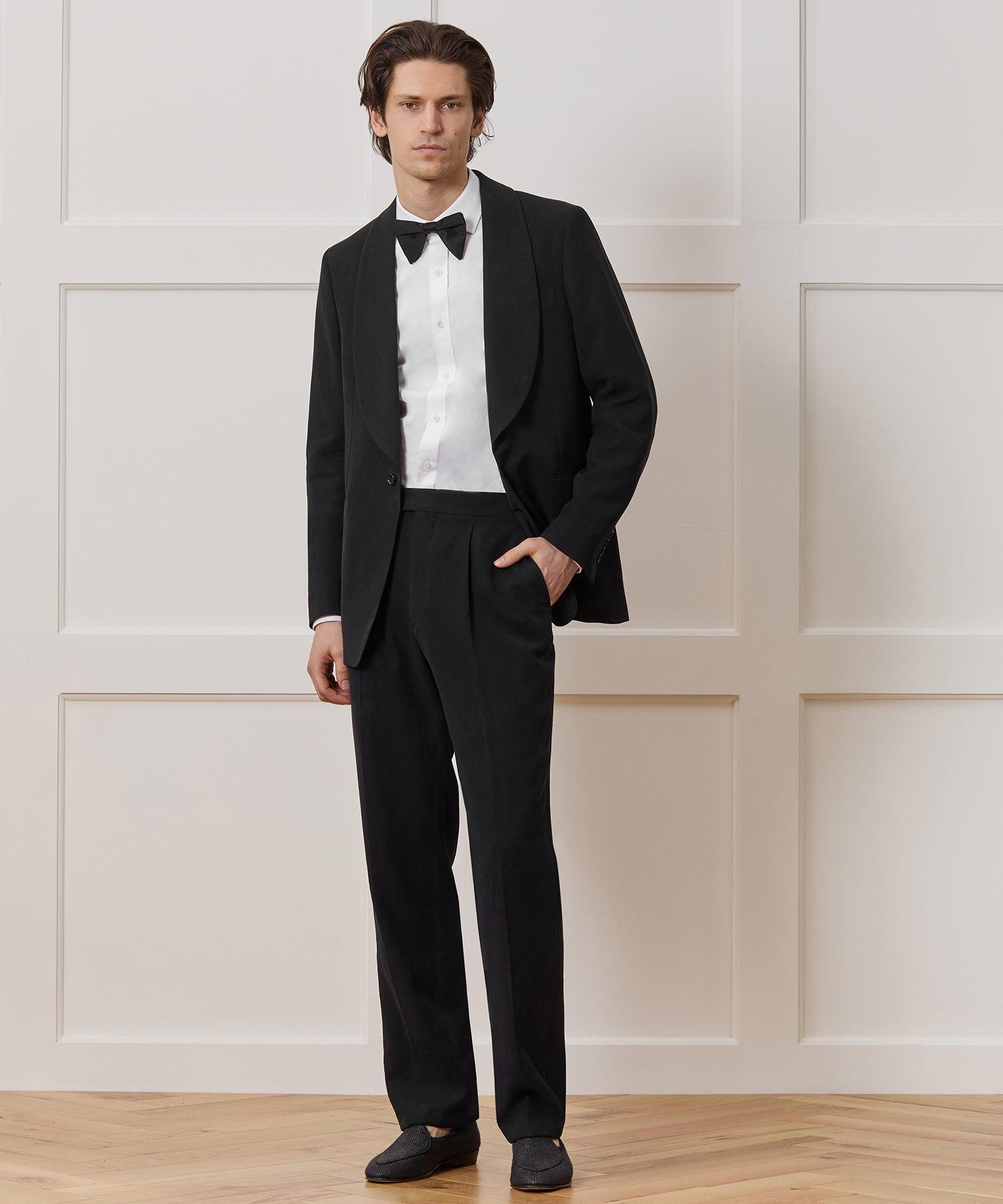 Italian Sueded Linen Shawl Tuxedo Jacket Product Image