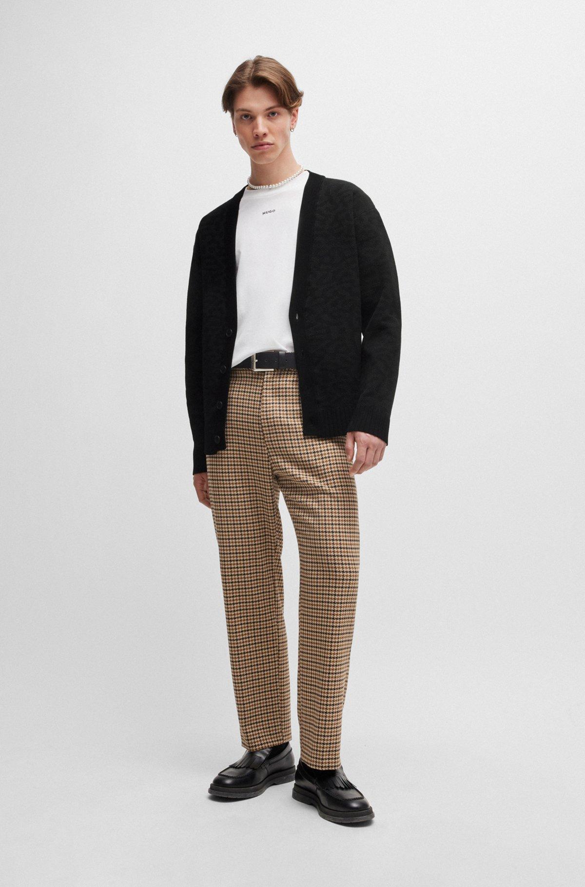 V-neck cardigan with animal-pattern jacquard Product Image