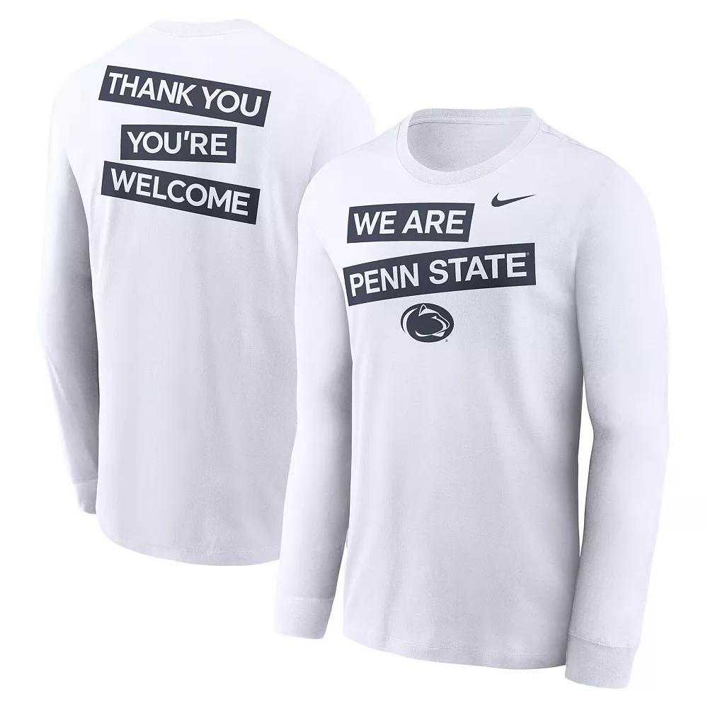 Men's Nike White Penn State Nittany Lions Two-Hit Classic Location Long Sleeve T-Shirt,  Product Image