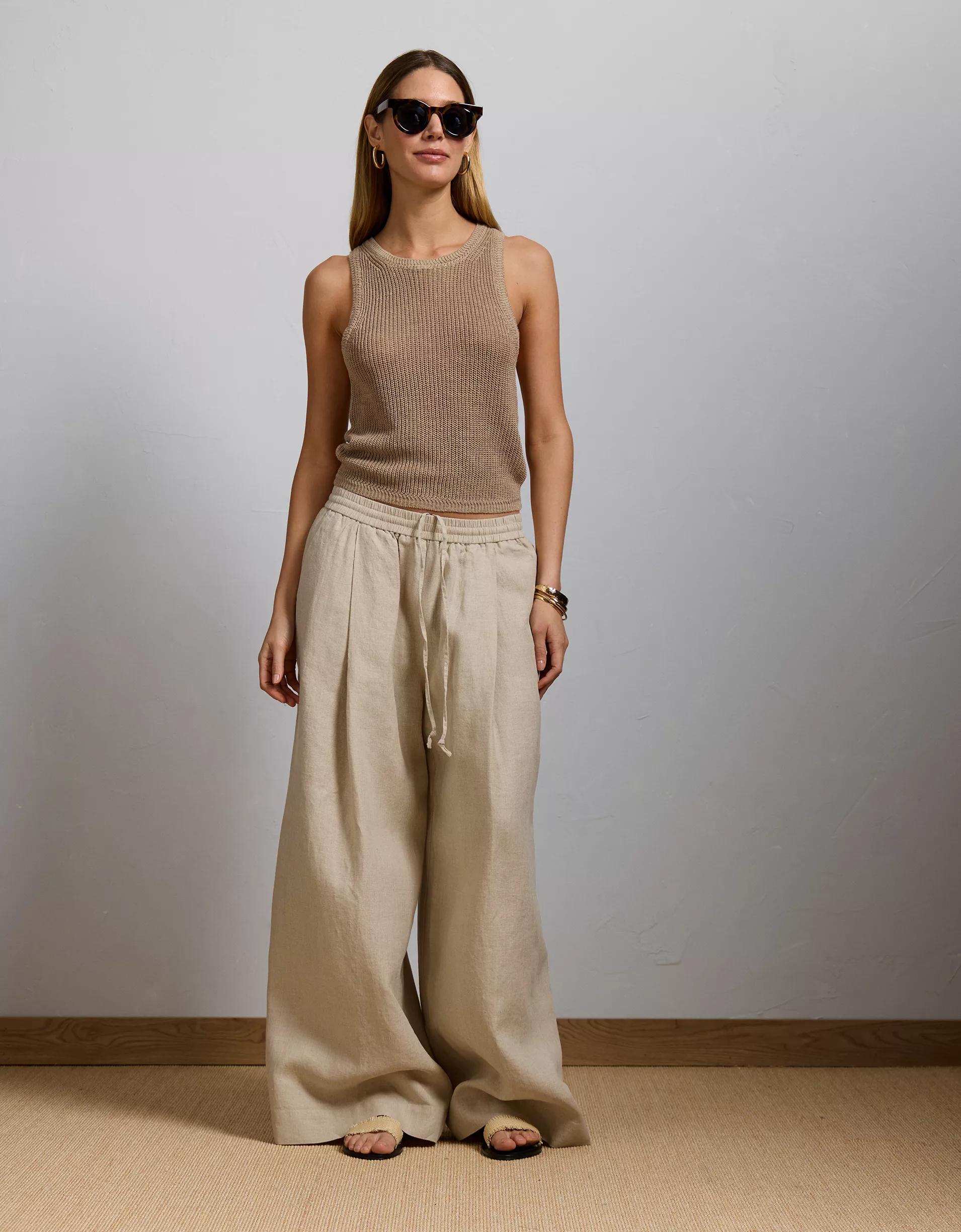 AE77 Premium Pull-On Linen Pant Product Image