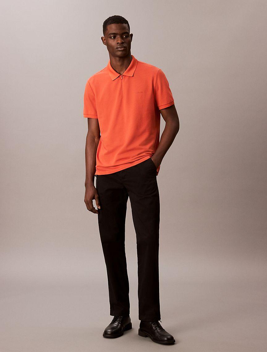 Tech Pique Zip Polo Shirt Product Image