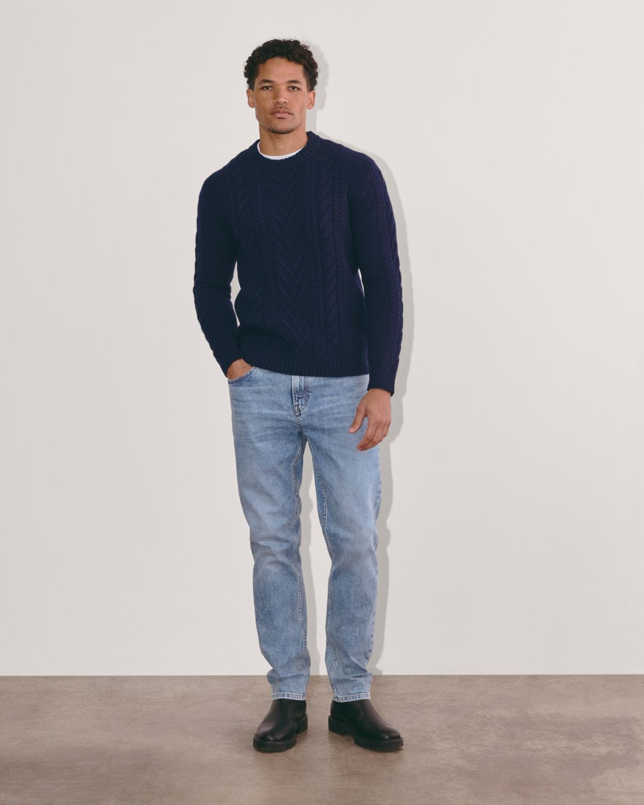 The Felted Merino Cable-Knit Crew Product Image