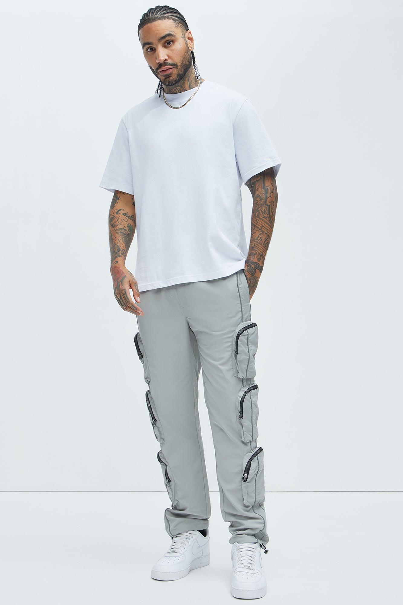 I Got You Cargo Slim Nylon Pants - Grey Product Image