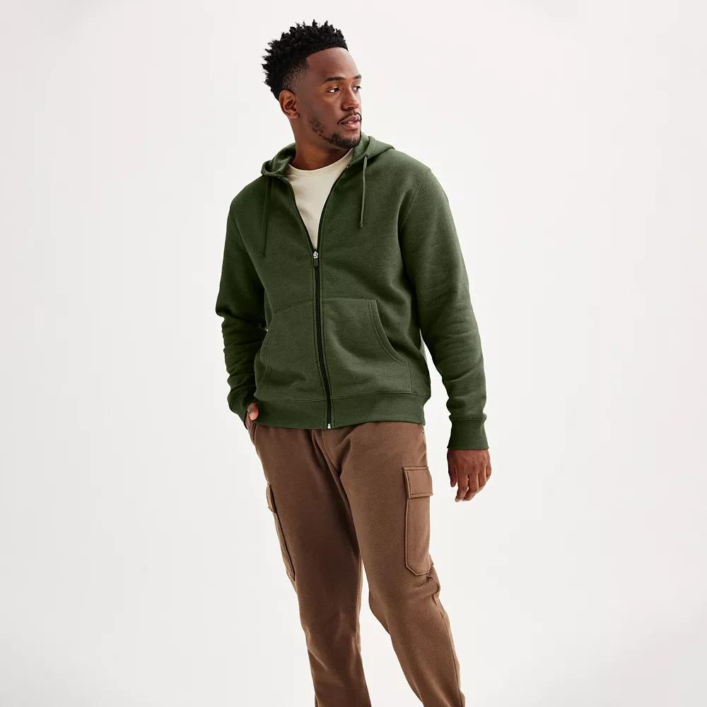 Men's Tek Gear® Ultra Soft Fleece Zip Front Hoodie, Size: XXL, Army Bottle Product Image