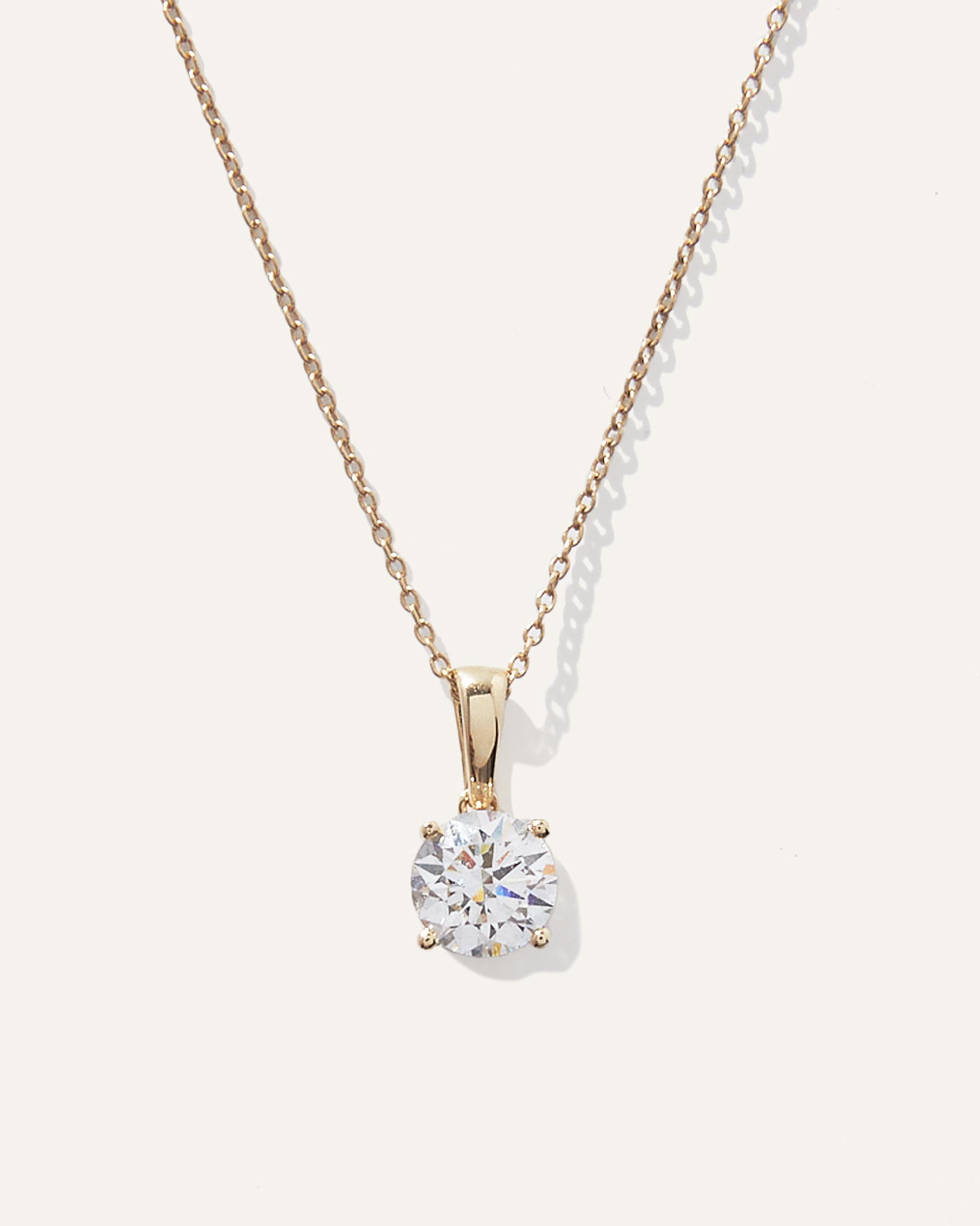 Quince | Women's 14K Gold Lab Grown Diamond Solitaire Necklace Product Image