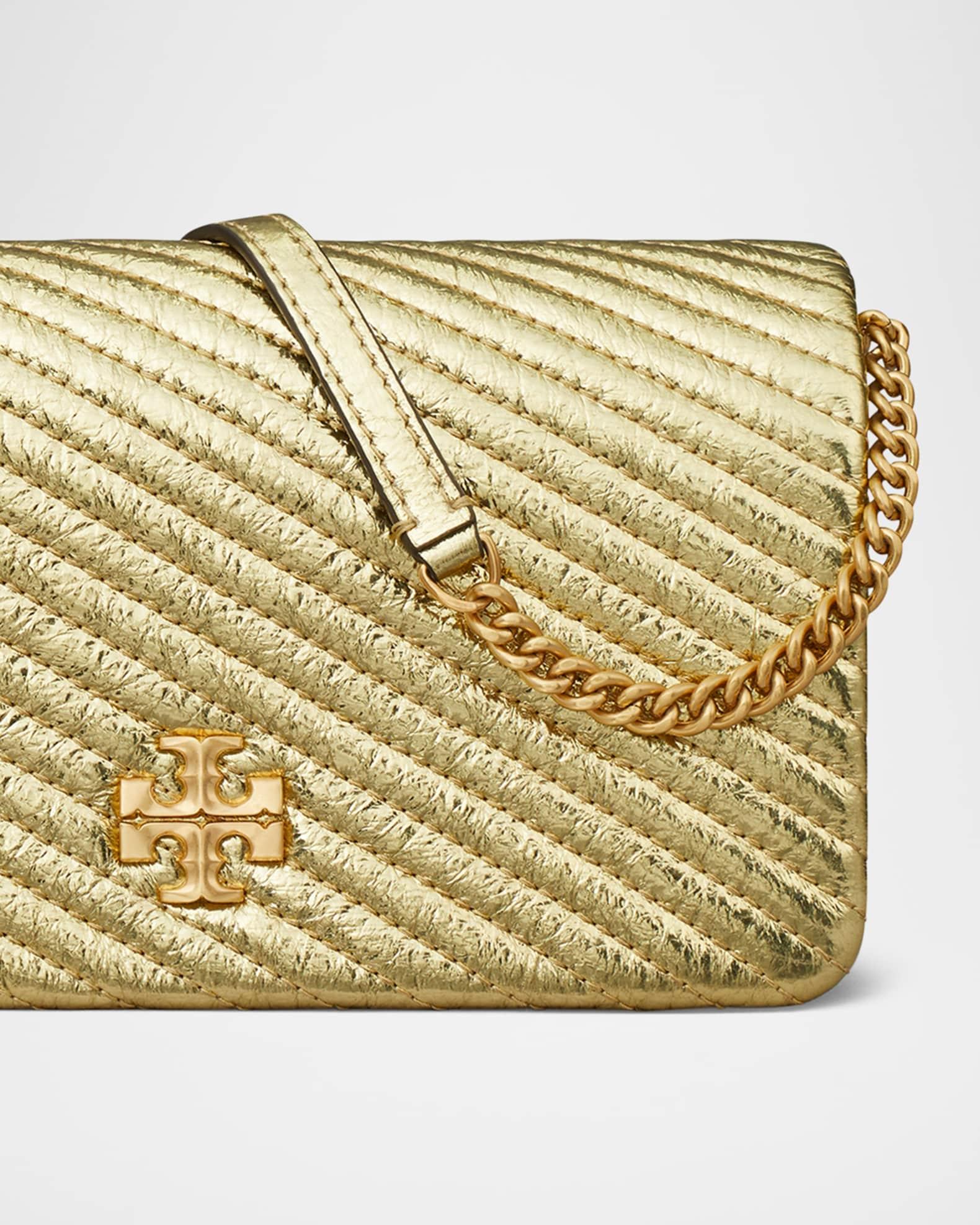 Kira Moto Metallic Quilted Leather Wallet on Chain  Product Image