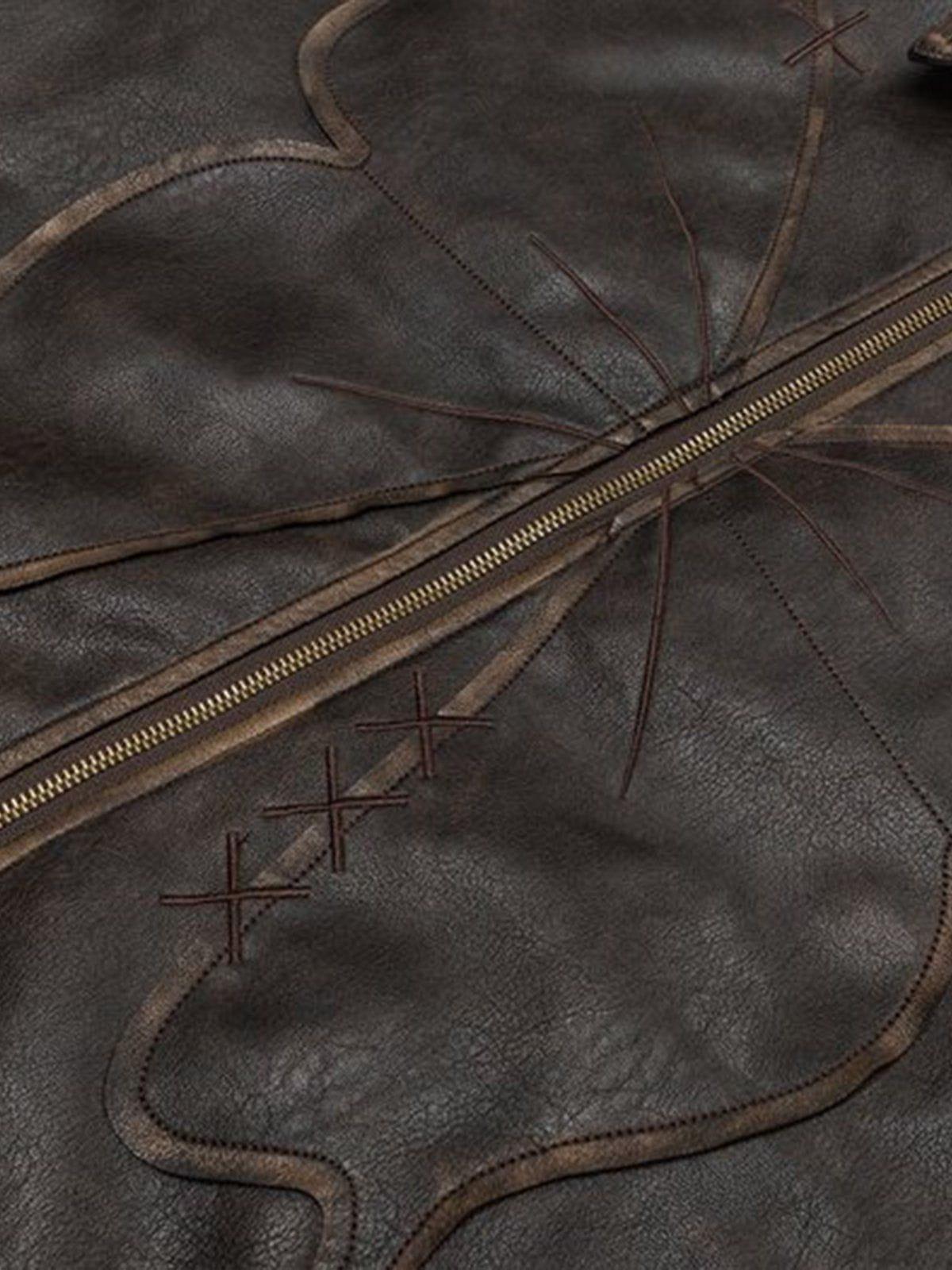 Aelfric Eden Butterfly Faux Leather Jacket Product Image