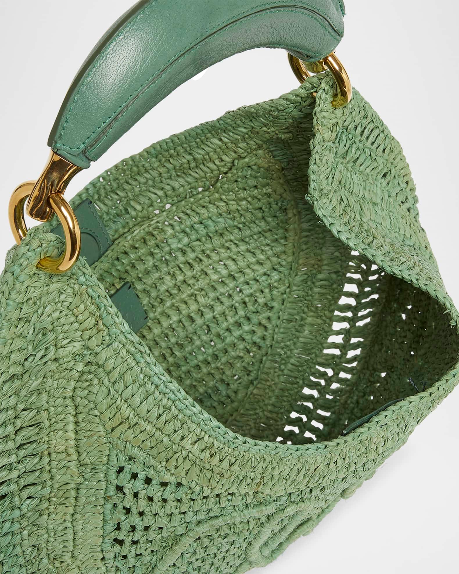 Summer Banana Top-Handle Bag in Crochet Fabric  Product Image