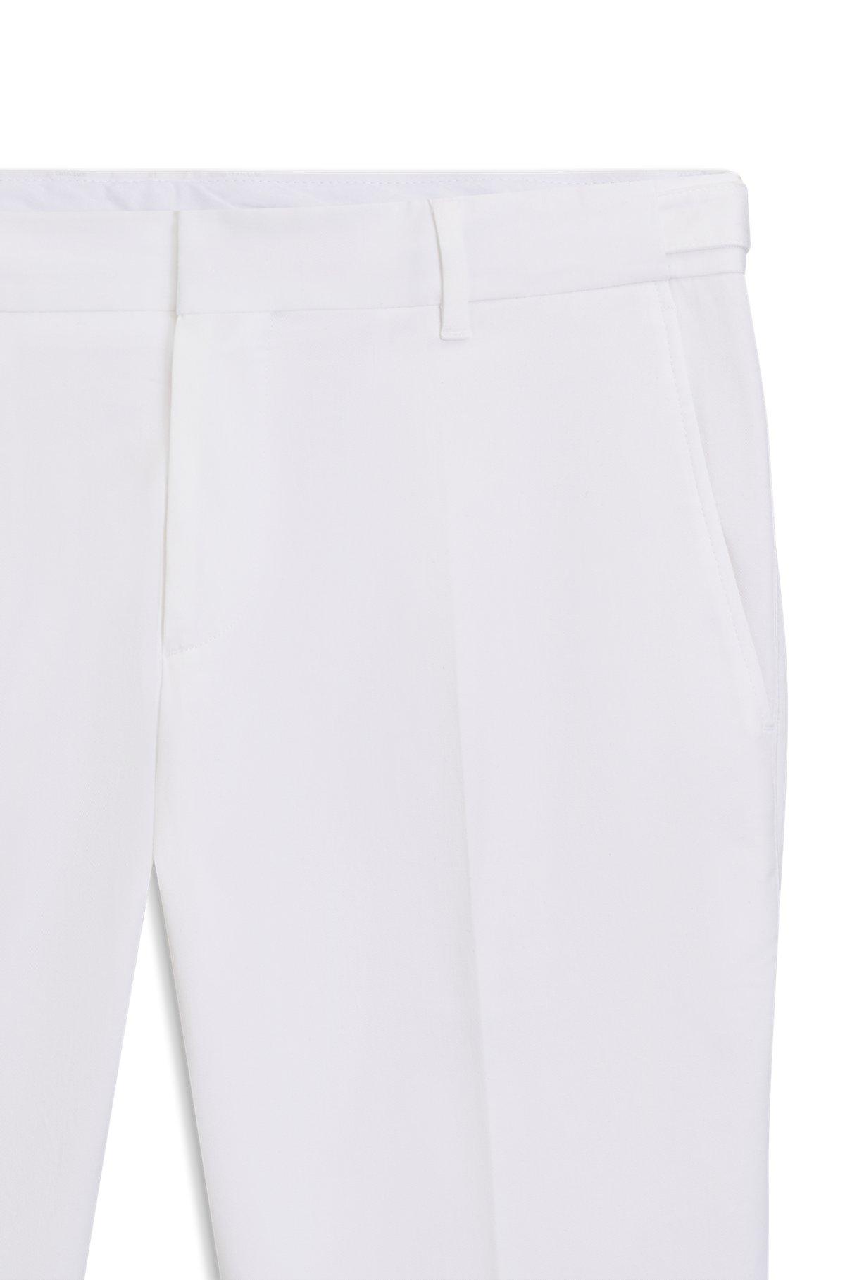 BOSS - Formal trousers in comfort-stretch cotton - White Product Image