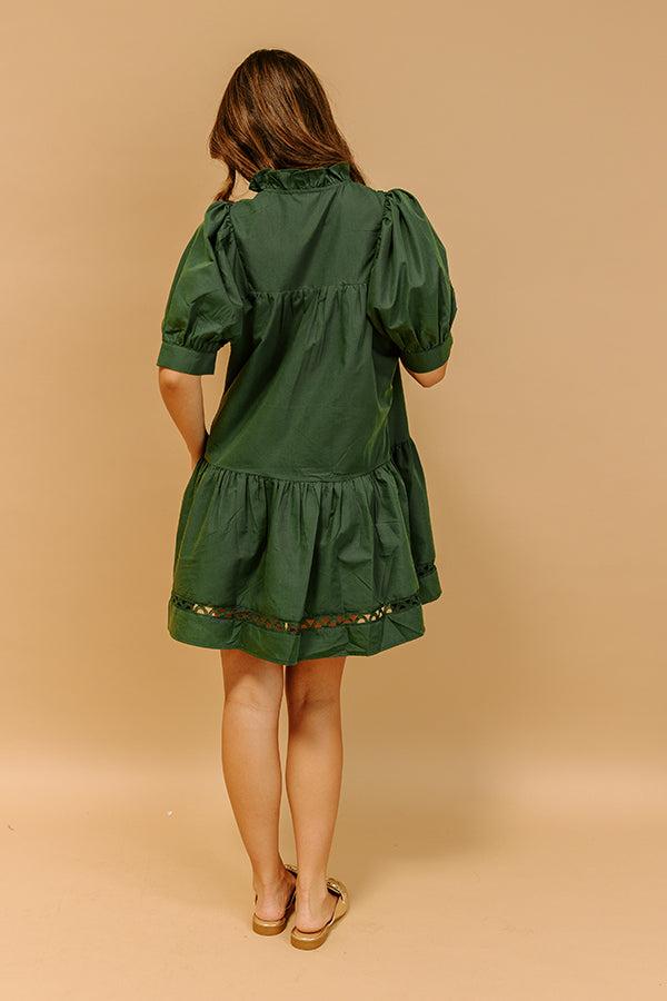 Wisteria And Wine Mini Dress in Hunter Green Product Image
