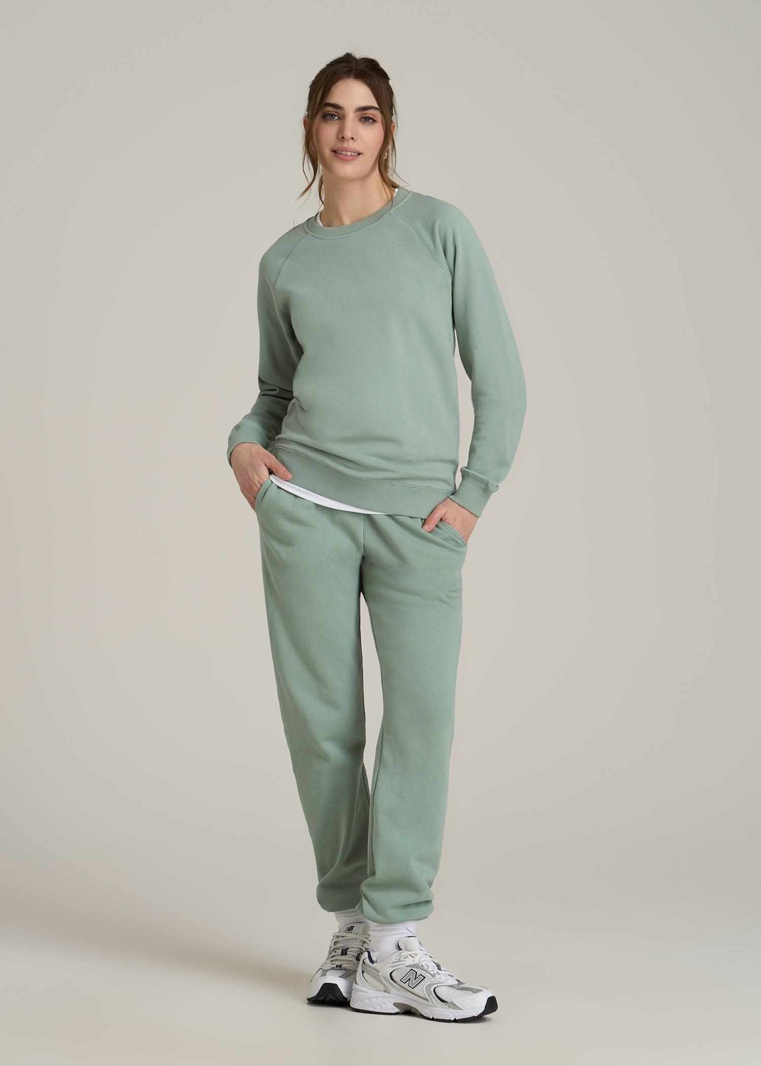 Wearever French Terry Crewneck Sweatshirt for Tall Women in Seagrass Female Product Image