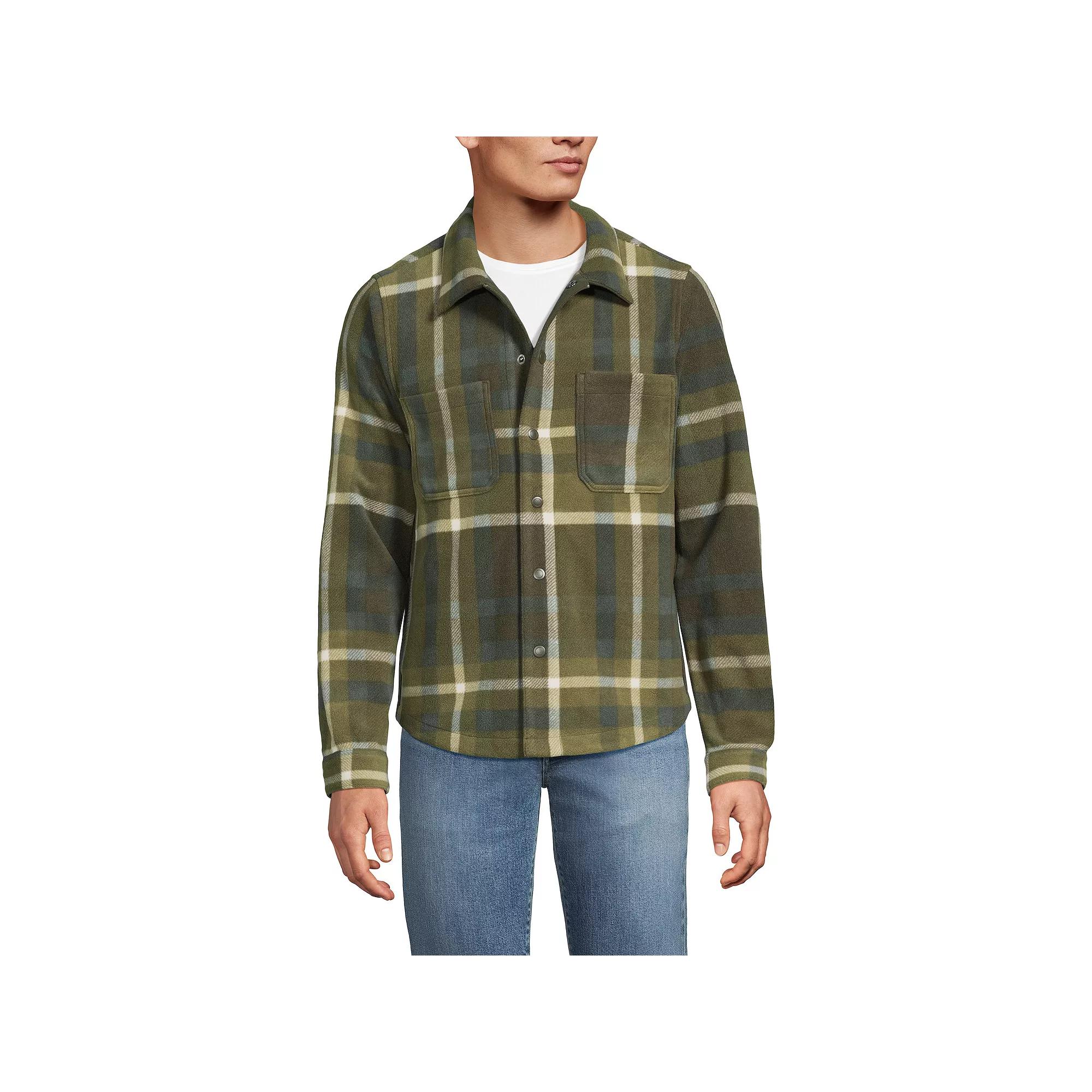 Men's Lands' End Fleece Shirt Jacket,  Product Image