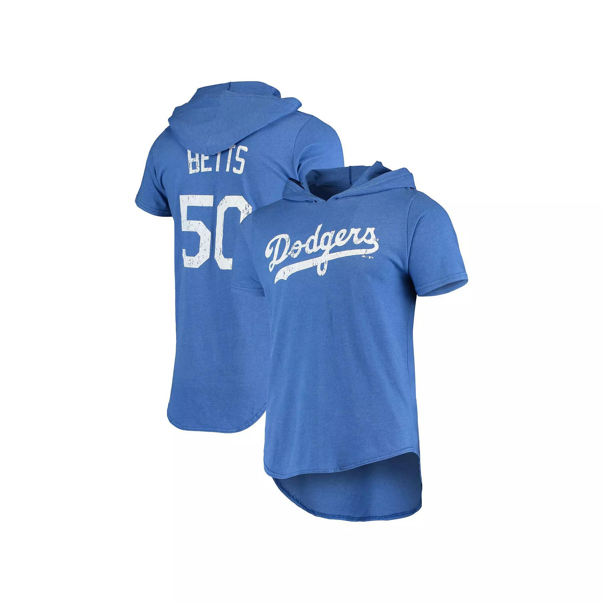 Men's Majestic Threads Mookie Betts Royal Los Angeles Dodgers Softhand Player Hoodie T-Shirt,  Product Image