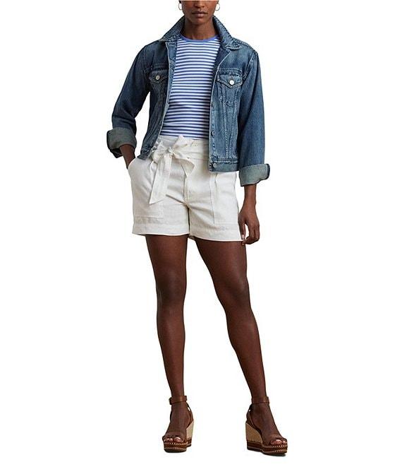 Lauren Ralph Lauren Knit Striped Crew Neck Short Sleeve Tee Shirt Product Image