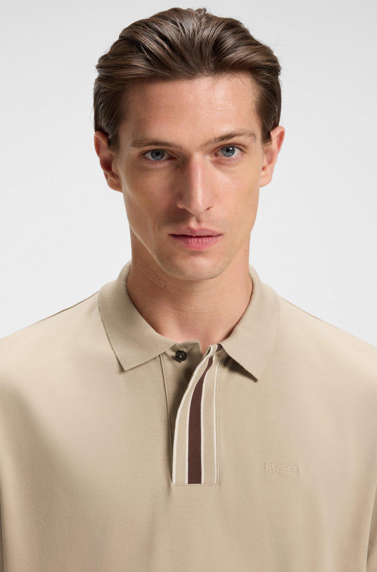 Interlock-cotton polo shirt with contrast tipping Product Image