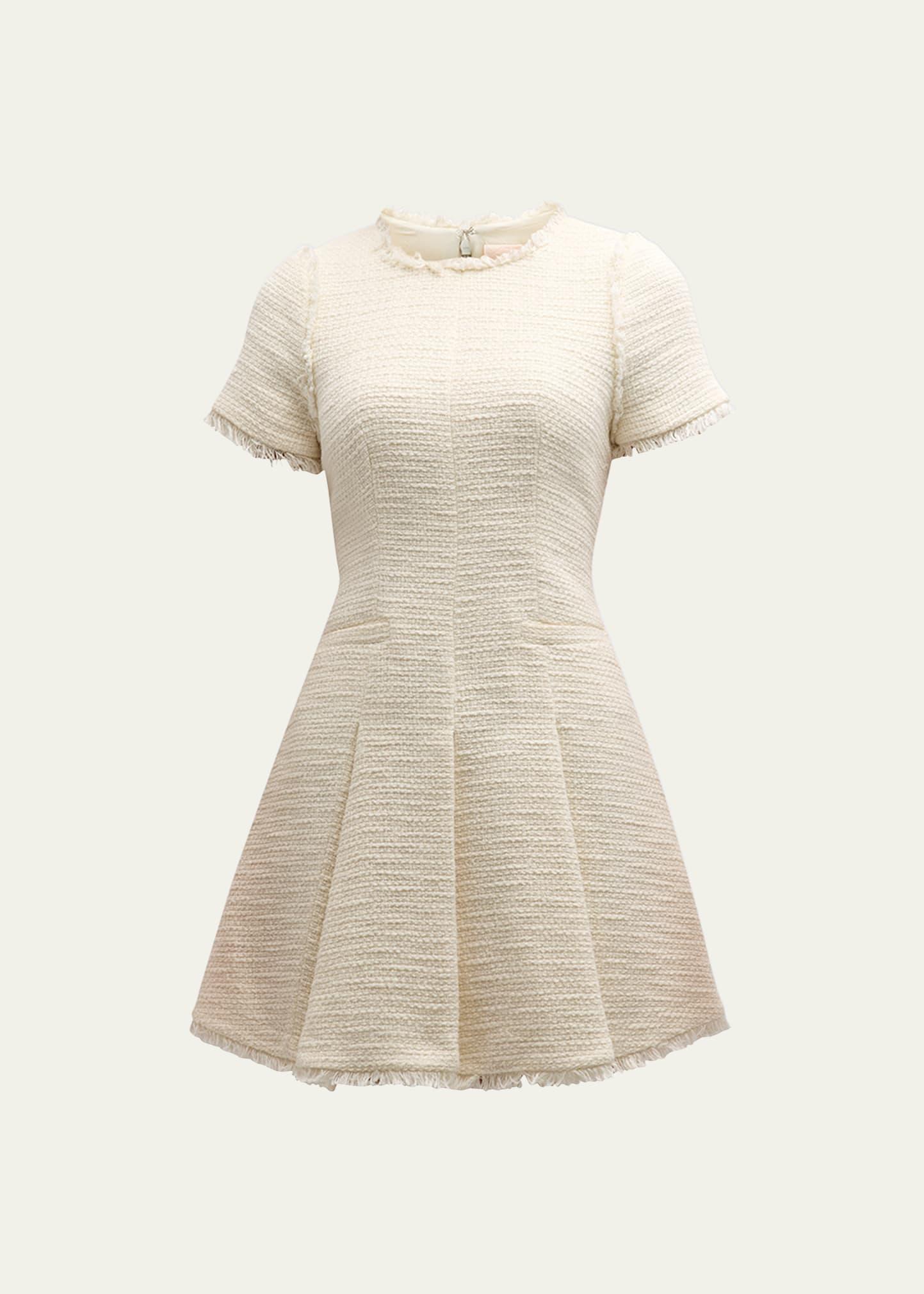 Nova Cotton Boucle Pleated Mini Dress Product Image