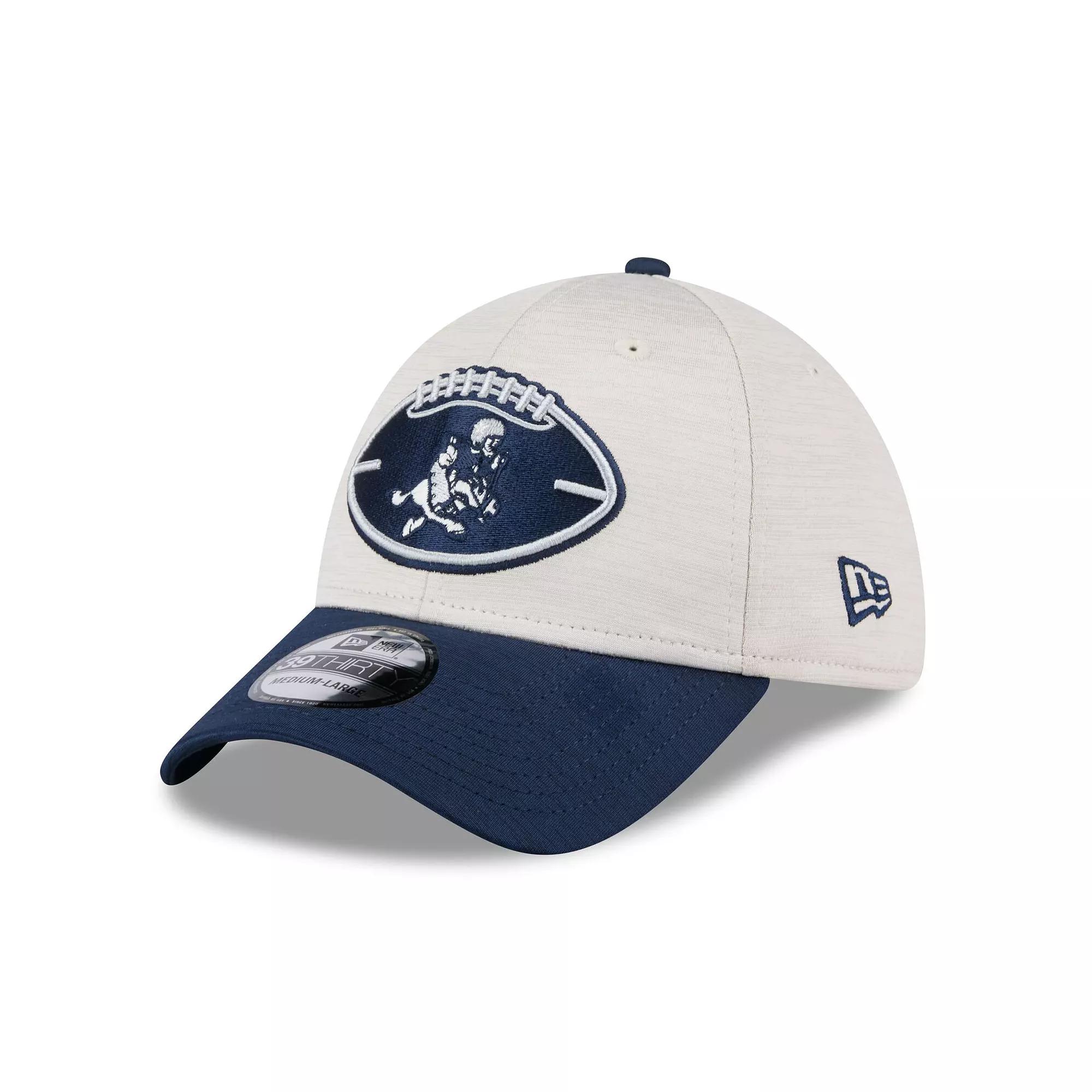 Men's New Era Stone/Navy Dallas Cowboys 2024 Sideline Historic 39THIRTY Flex Hat, Size: Medium/Large, Team Product Image