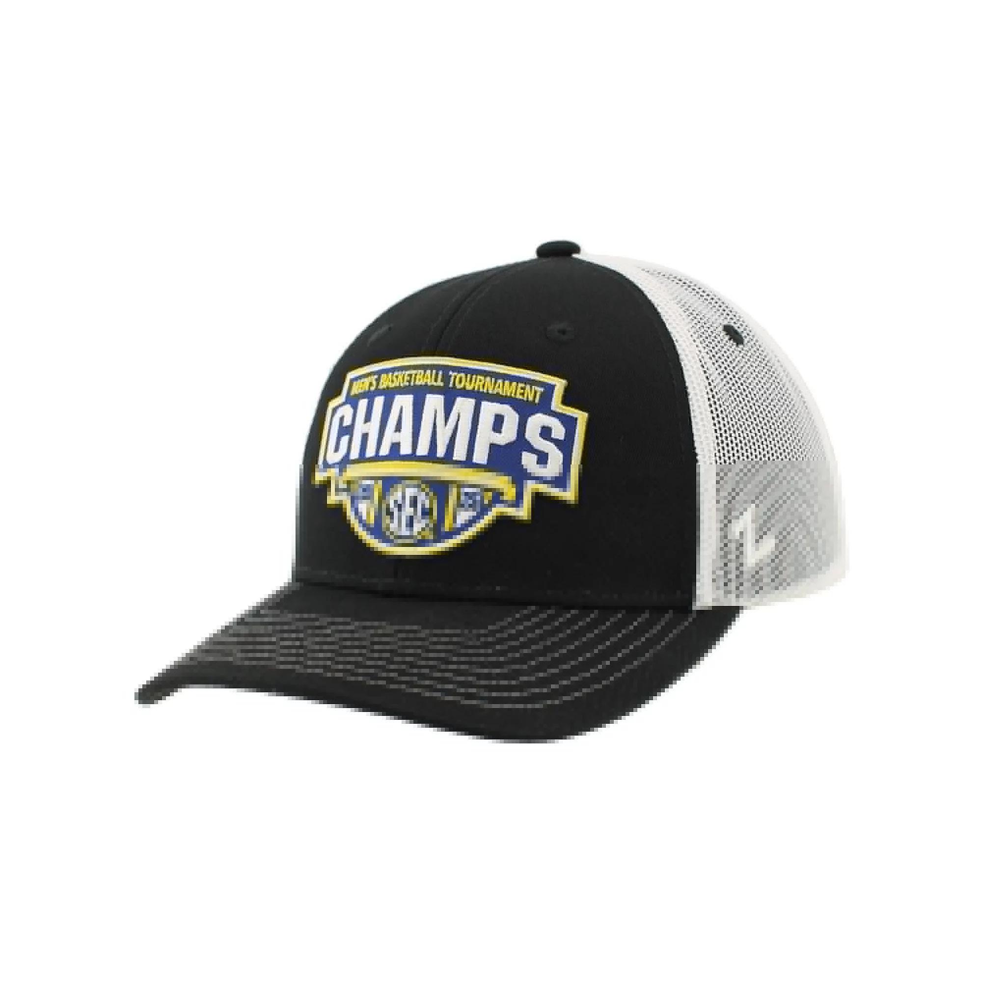 Unisex Zephyr  Black/White Florida Gators 2025 SEC Men's Basketball Conference Tournament Champions Locker Room Adjustable Trucker Hat Product Image