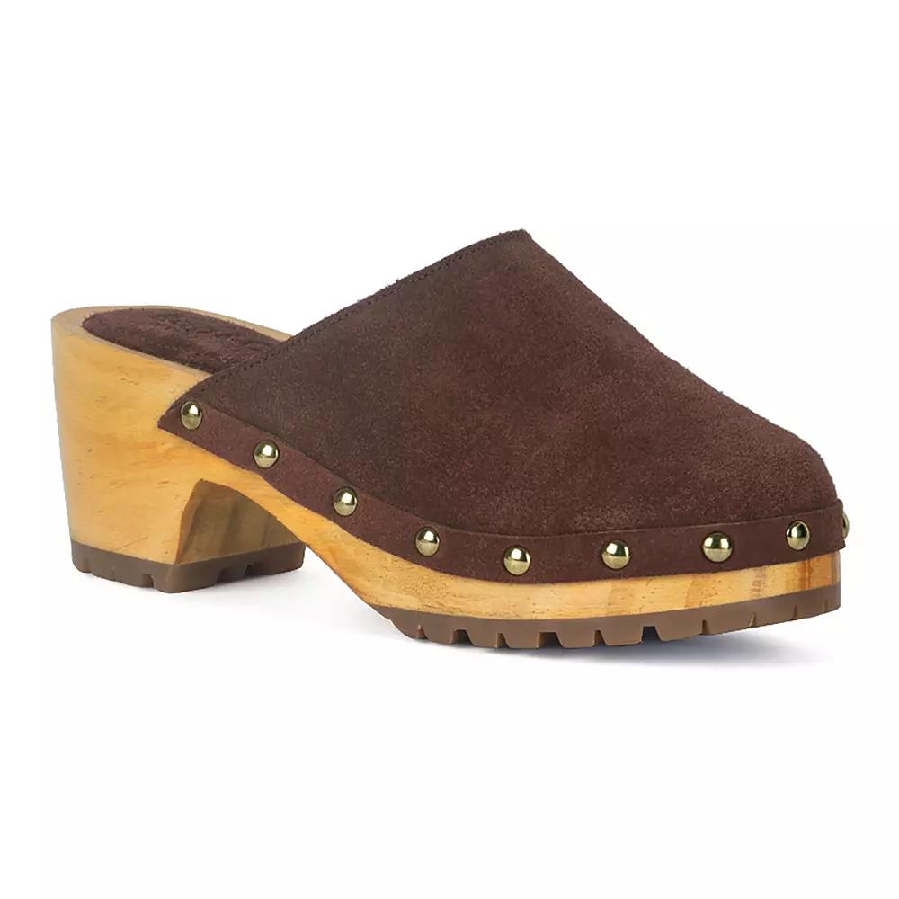 Rag & Co Cedrus Women's Suede Heeled Clogs, Size: 10, Brown Product Image