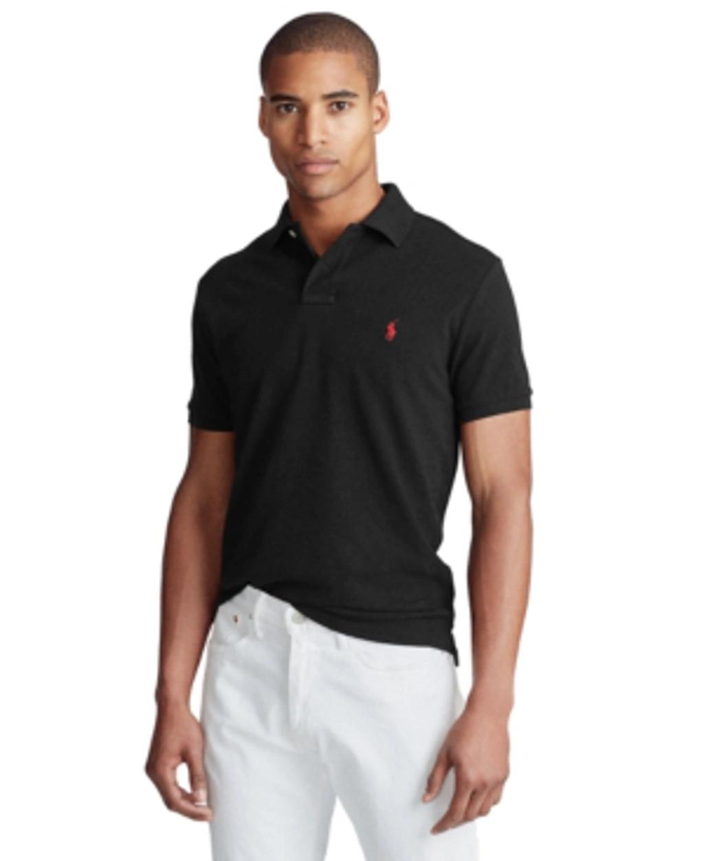 POLO RALPH LAUREN Black Polo Shirt With Classic Collar And Pony Embroidery On The Front In Cotton Man Product Image