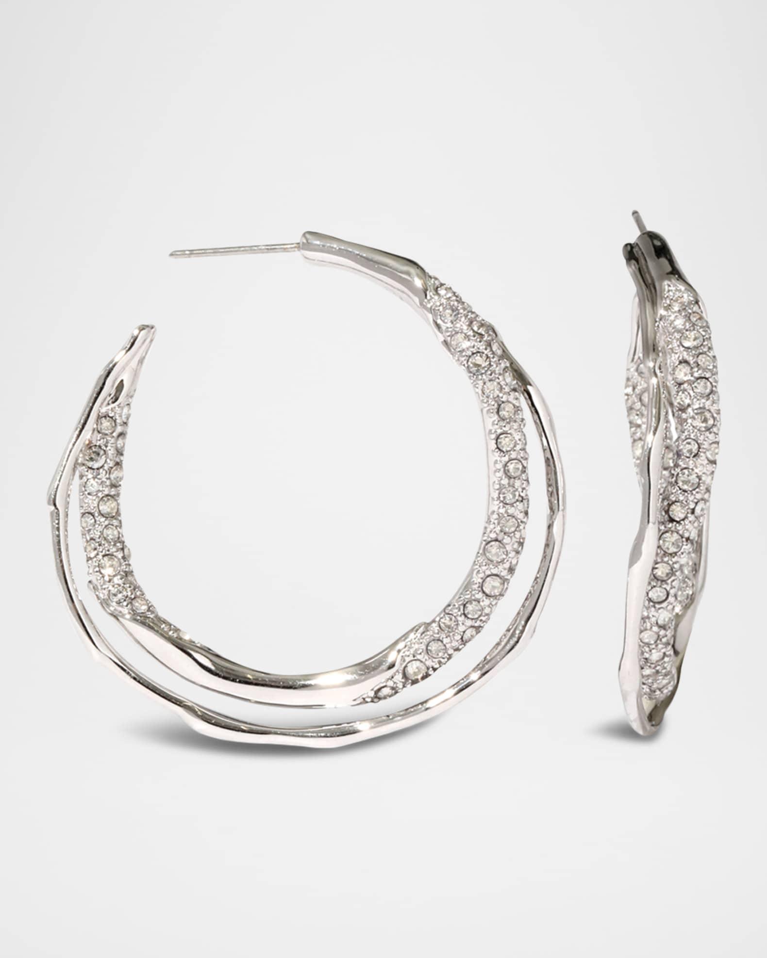 Solanals Crystal Twist Hoop Earrings Product Image