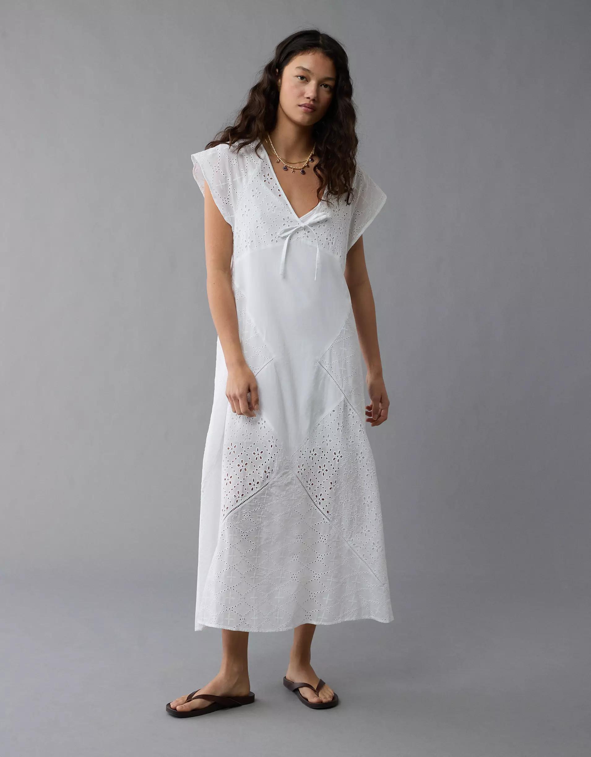 AE Flutter Sleeve Eyelet Maxi Dress Product Image