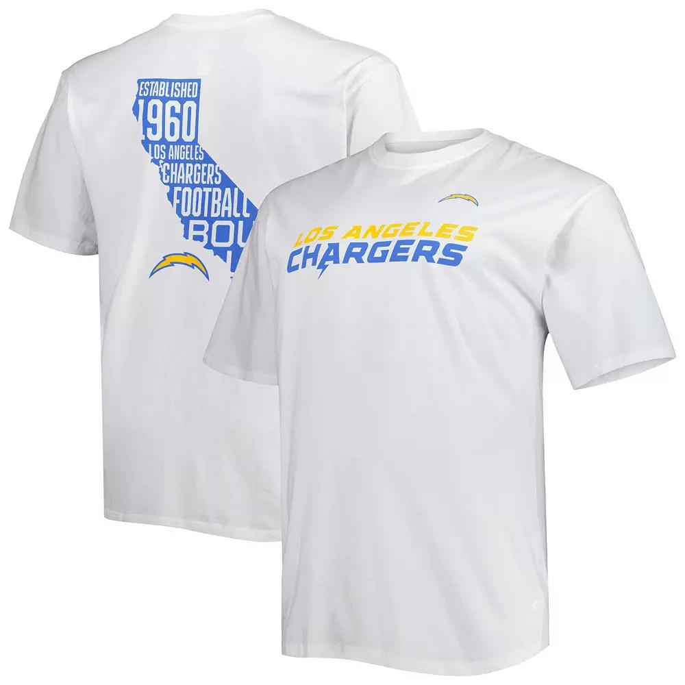 Men's Fanatics Branded White Los Angeles Chargers Big & Tall Hometown Collection Hot Shot T-Shirt, Size: 3XB Product Image