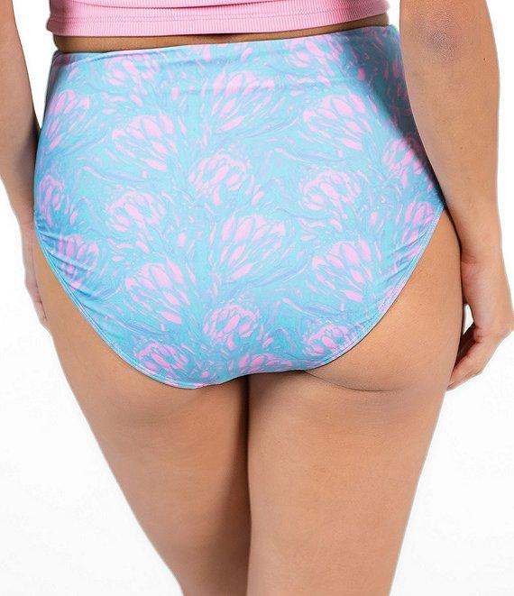 Janela Bay Pastel Floral Tie Front High Waist Swim Bottom Product Image