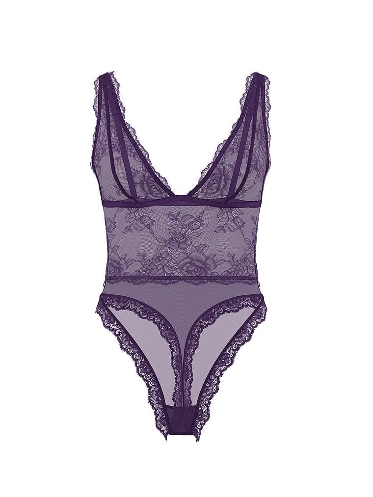 Sheer Rose Plunge Bodysuit Product Image