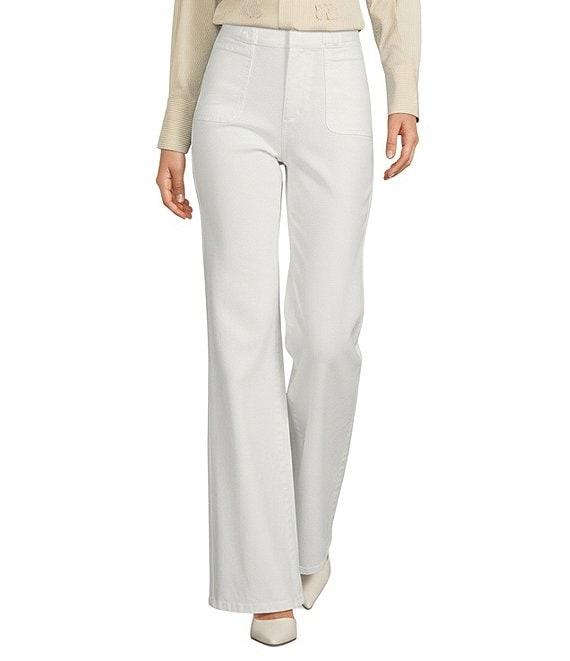 A Loves A High Rise Lattice Pocket Wide Flare Leg Jeans Product Image
