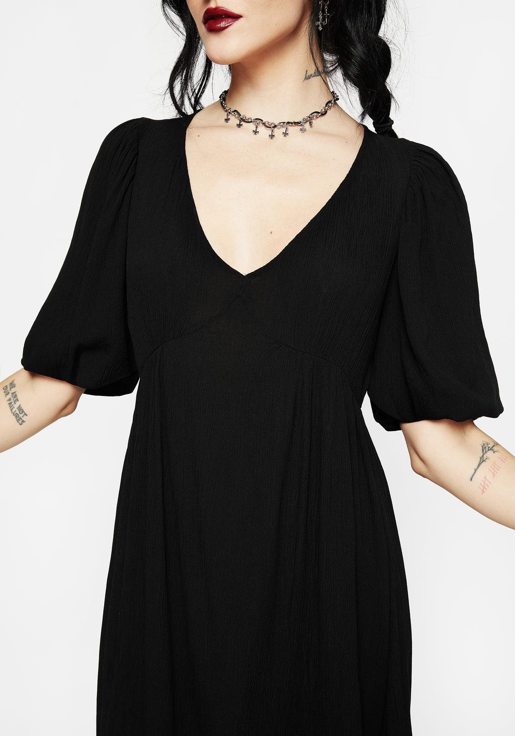 Mirage Lace Insert Puff Sleeve Maxi Dress Product Image