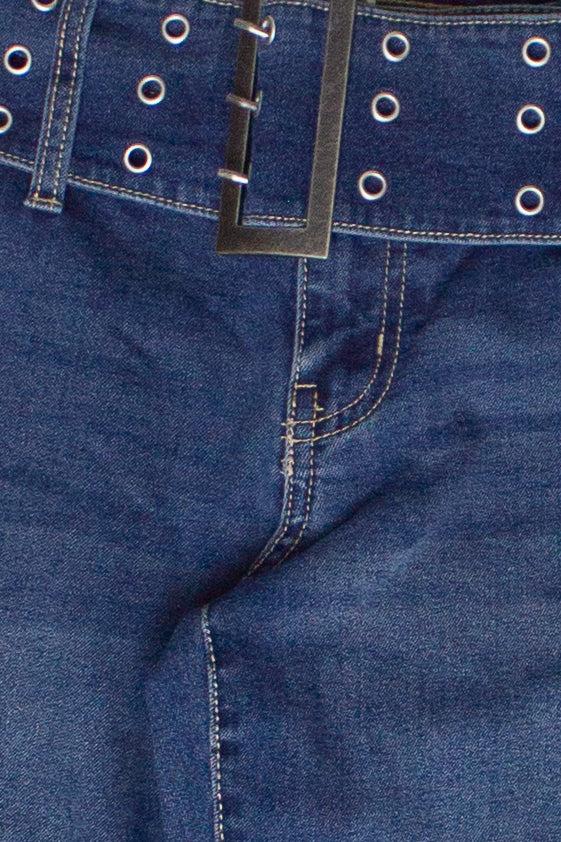 Low Rise Bootcut Belted Jeans Product Image