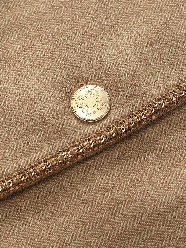 Washable Wool Round Neck Single-Breasted Women Jacket Product Image