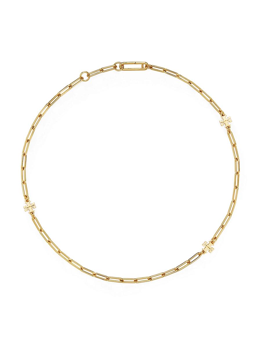 Womens Good Luck 18K-Gold-Plated Or Silvertone Logo Chain Necklace Product Image