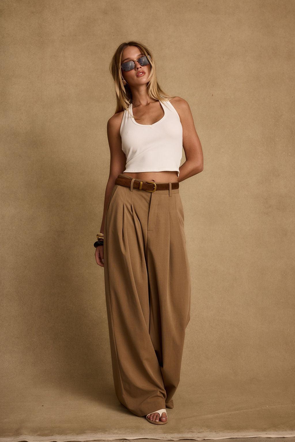 Nadine Tan Wide Leg Trouser Product Image