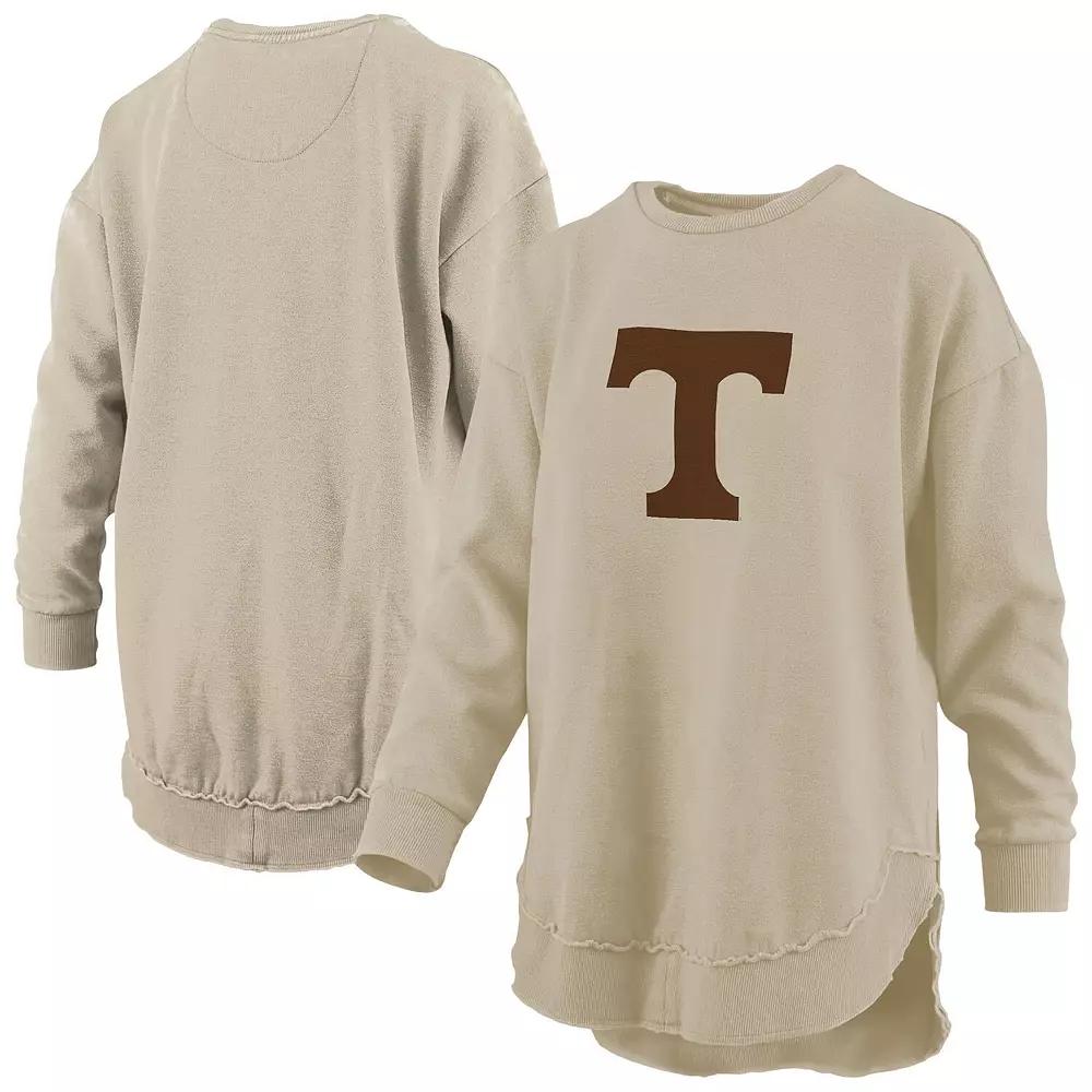 Women's Pressbox Tan Tennessee Volunteers Poncho Fleece Pullover Sweatshirt, Size: Small, Team Product Image