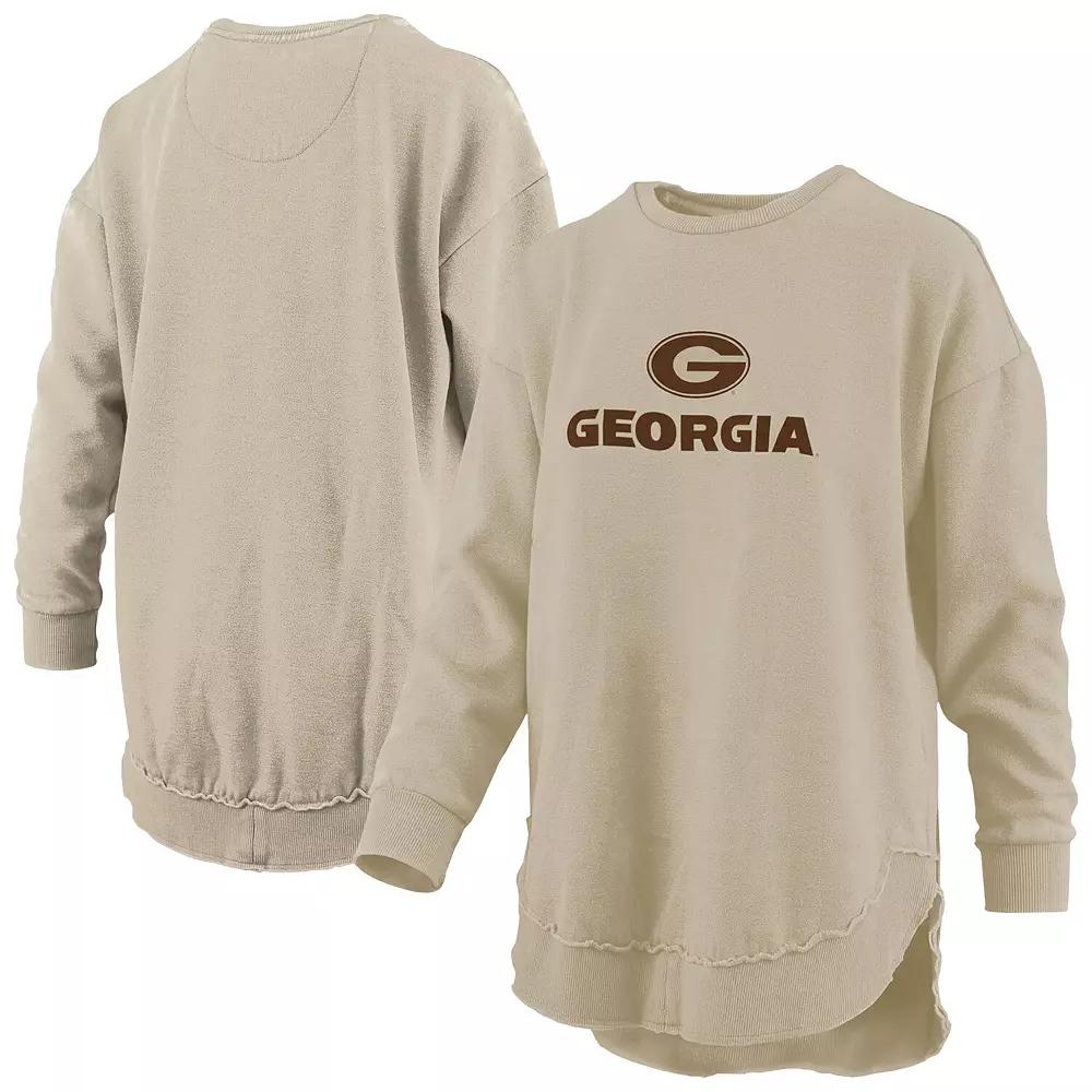 Women's Pressbox Tan Georgia Bulldogs Poncho Fleece Pullover Sweatshirt,  Product Image