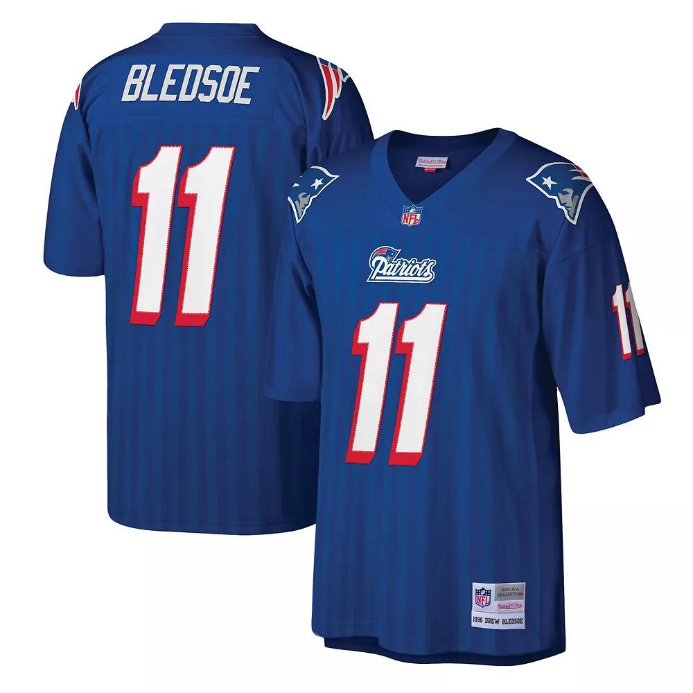Men's Mitchell & Ness Drew Bledsoe Royal New England Patriots Legacy Replica Jersey, Size: 4XL, Blue Product Image
