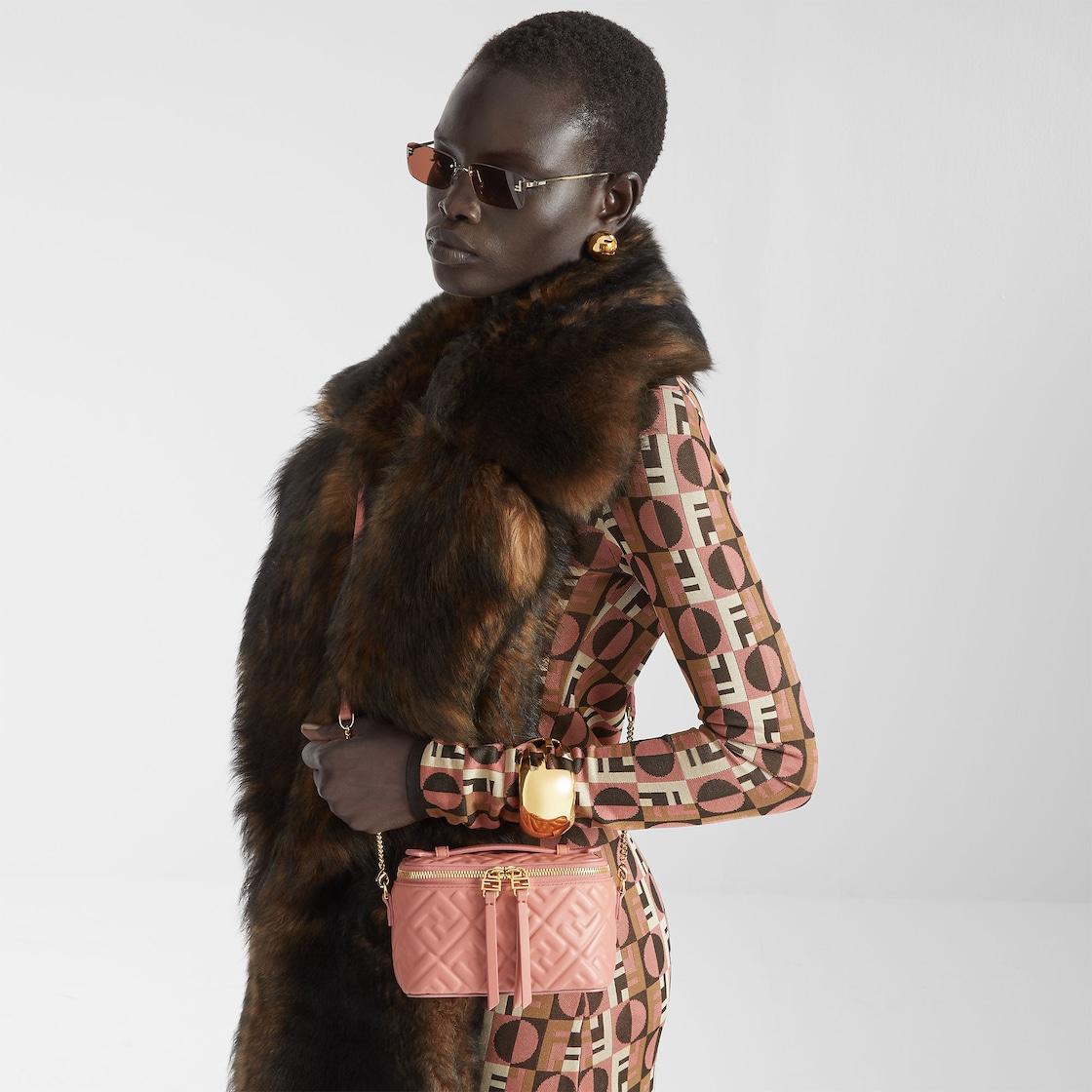 Fendi VanityPink nappa leather mini-bag with FF motif Product Image