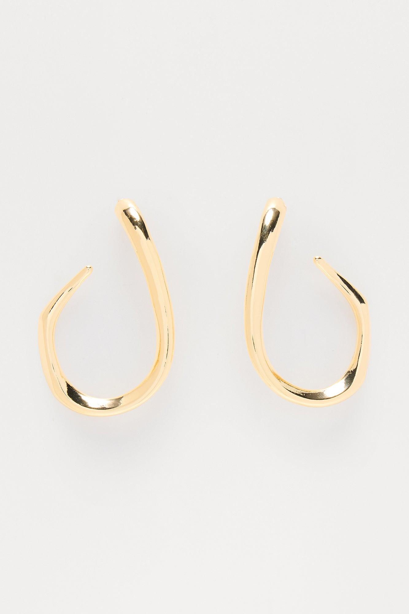 Gleaming Whispers Hoop Earrings - Gold Female Product Image