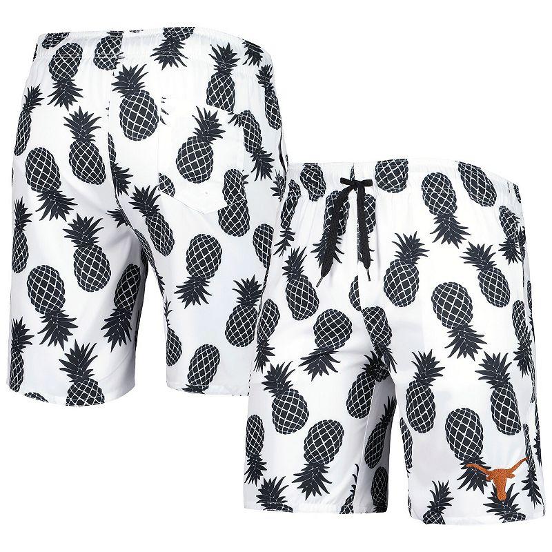 Men's Colosseum White Texas Longhorns Pineapples Swim Shorts, Size: Small Product Image