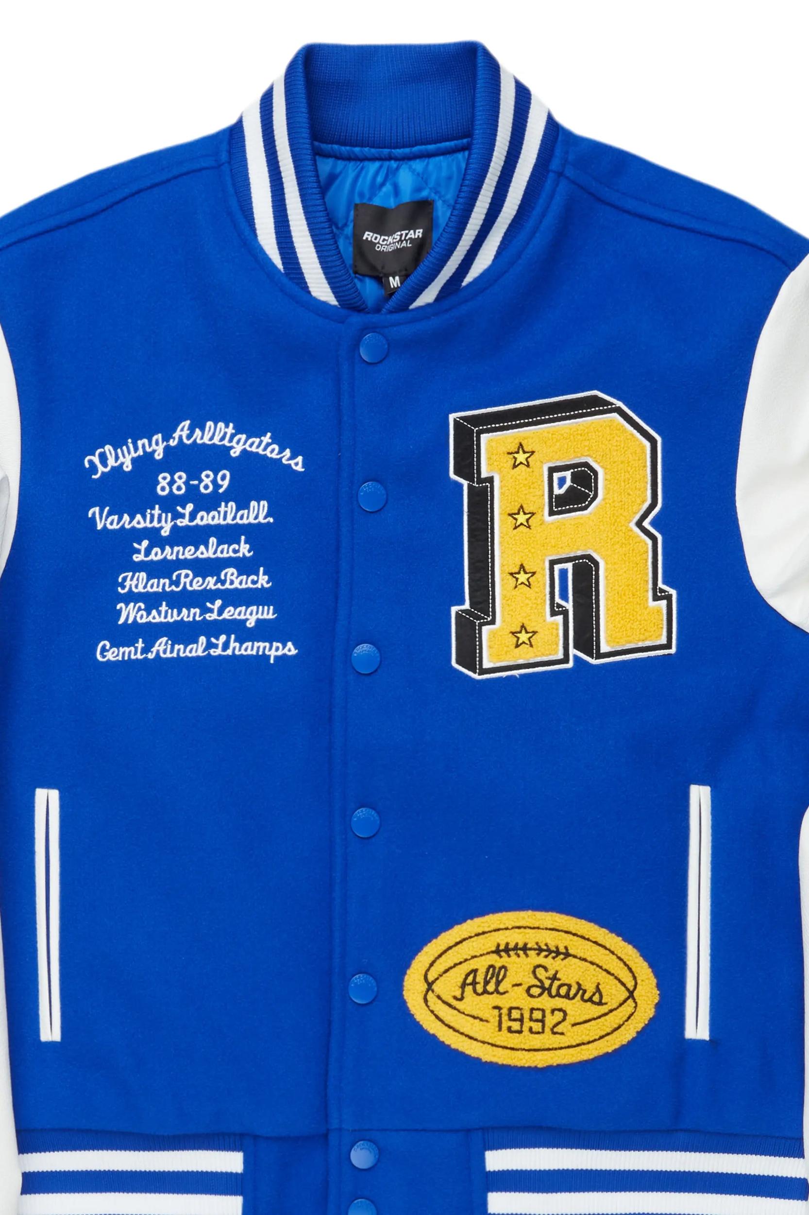 Ahjalee Royal Blue Oversized Varsity Jacket Female Product Image