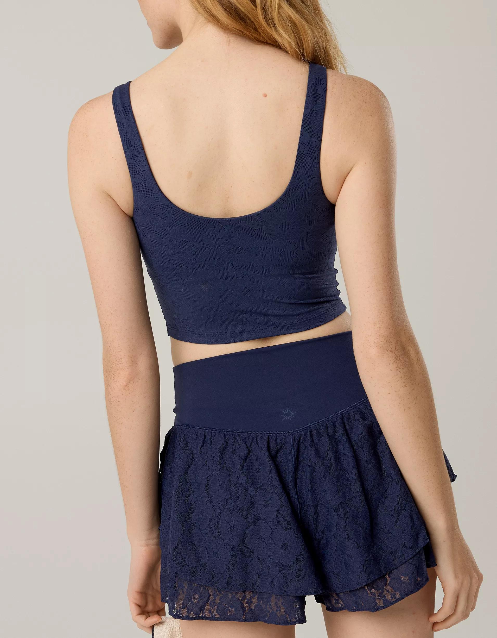 OFFLINE By Aerie Lace Low Key Longline Sports Bra Product Image
