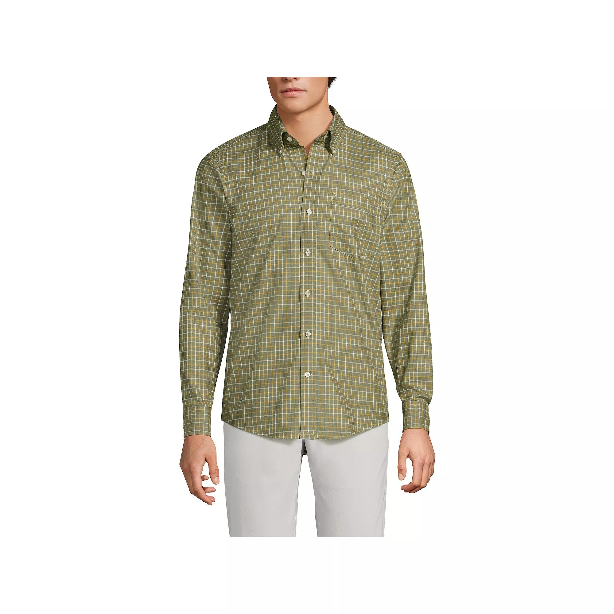 Men's Lands' End Tailored Fit No Iron Twill Long Sleeve Shirt,  Product Image