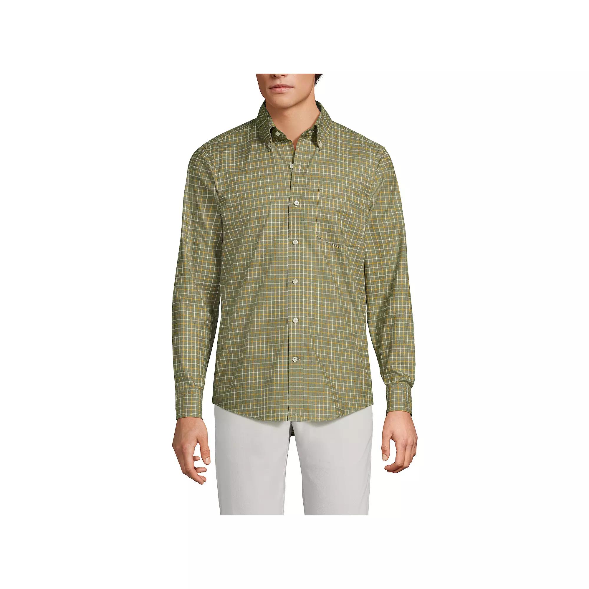 Men's Lands' End Tailored Fit No Iron Twill Long Sleeve Shirt,  Product Image